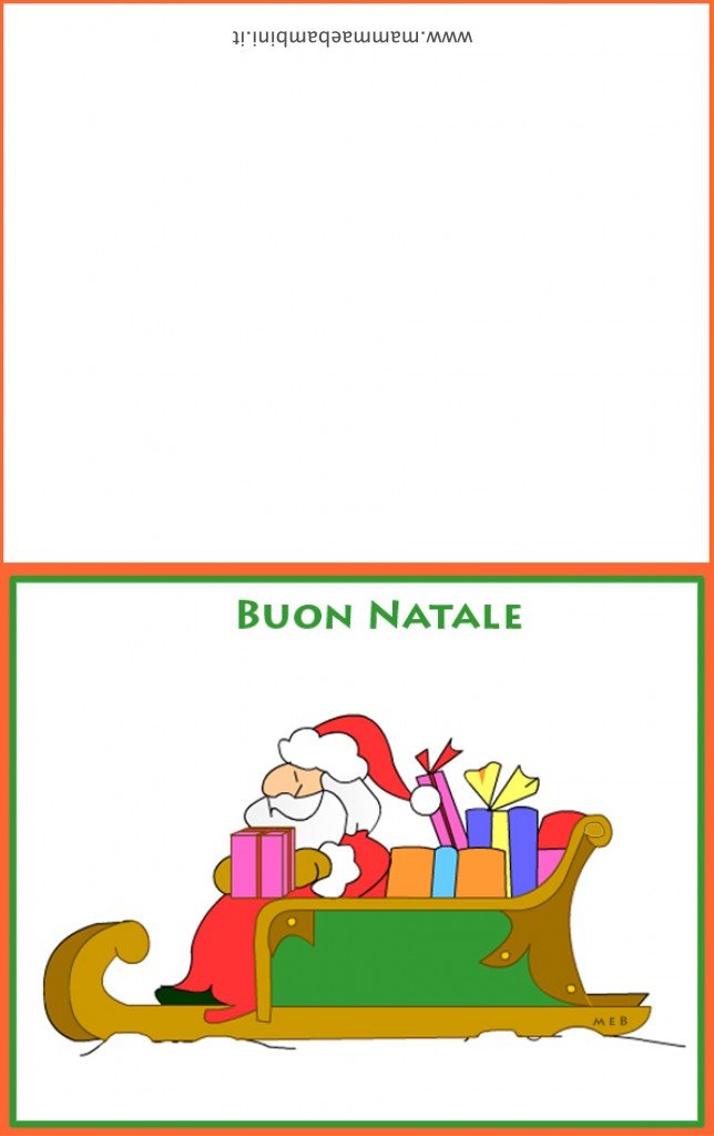 Biglietto auguri Natale con slitta