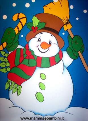 pupazzo_di _neve1 Cartellone per Natale con pupazzo di neve