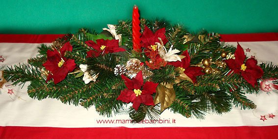 Centrotavola per Natale con rami di pino 1 Centrotavola per Natale