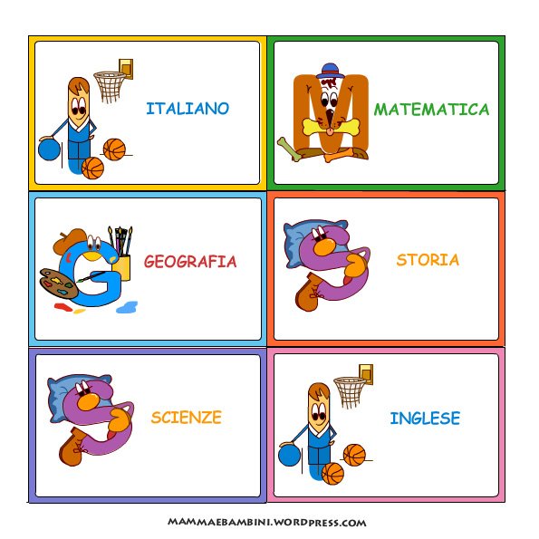 etichette scuola Etichette per la scuola in scuola