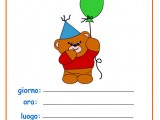 Biglietto invito Orso