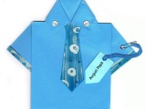 origami camicia celeste