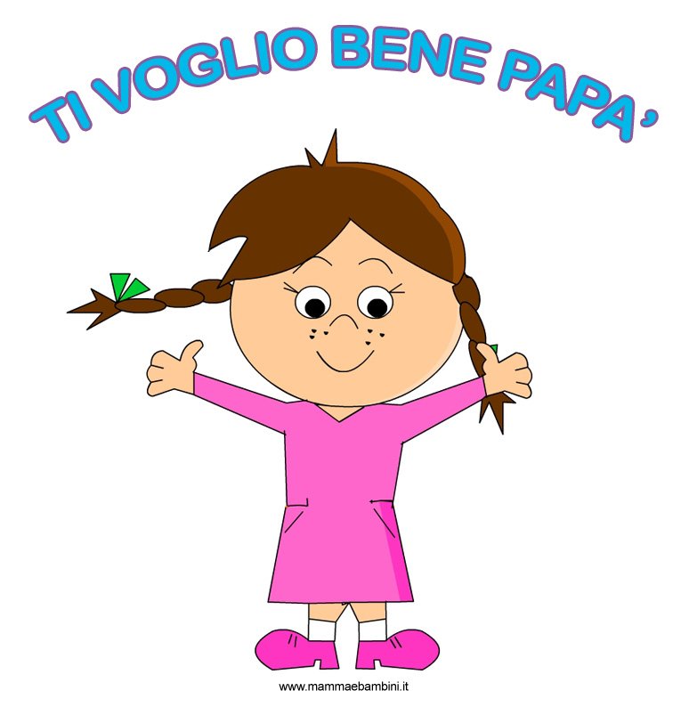 bambina abbraccio TVB papà Disegno per Festa del Papà da stampare e colorare n.2 in festa del papa