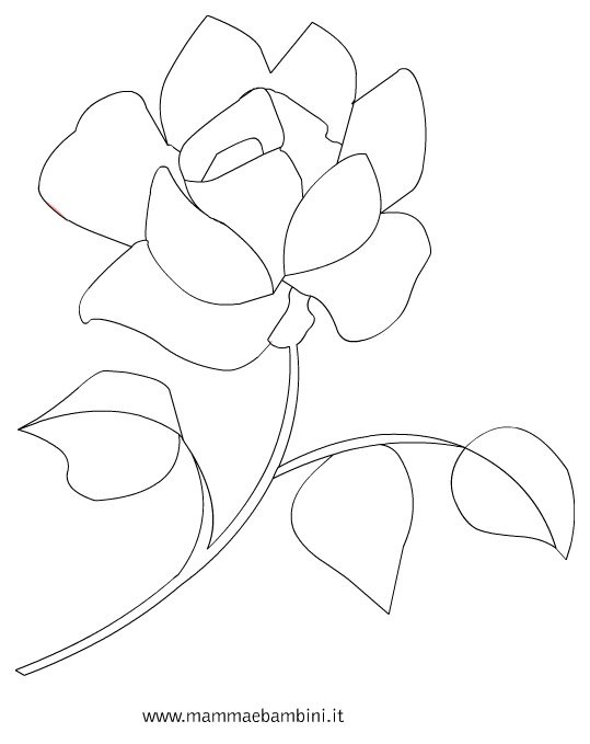 Disegno rosa da colorare – mamma e bambini Rose da disegnare facili