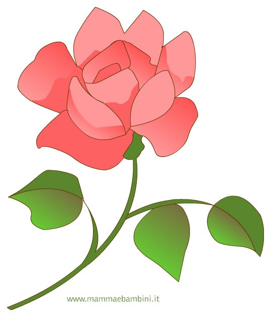 Disegno di una rosa per la festa della mamma – mamma e bambini Rose da disegnare facili