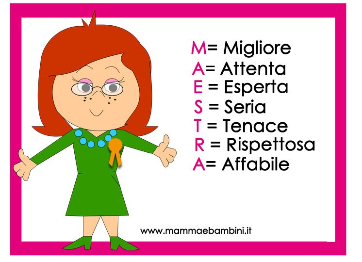 Attestato Per La Maestra Da Stampare Mamma E Bambini