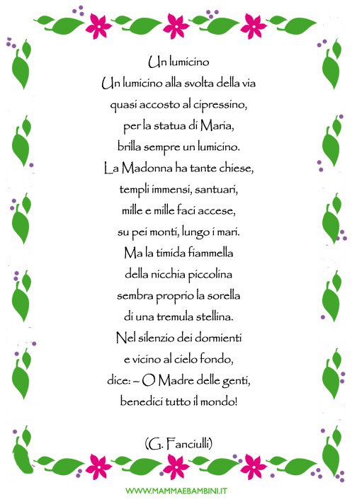 poesia festa mamma