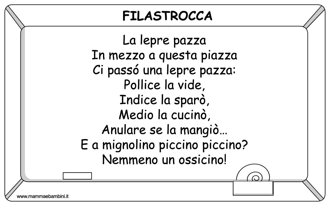 lavagna filastrocca