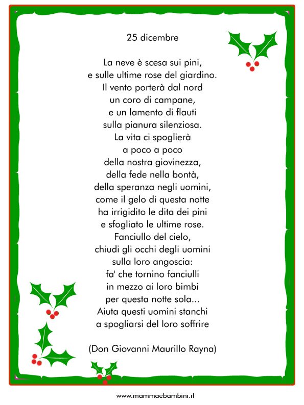 poesia 25 dicembre