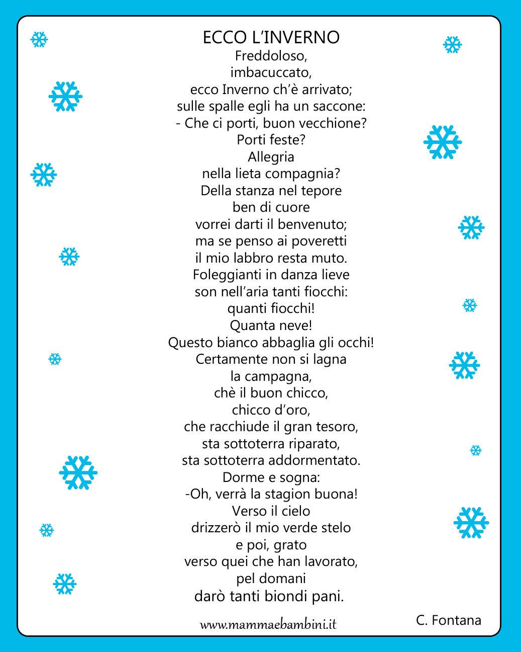 poesia ecco l'inverno