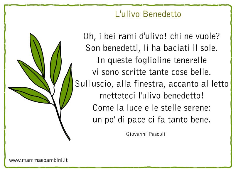 poesia l'ulivo benedetto