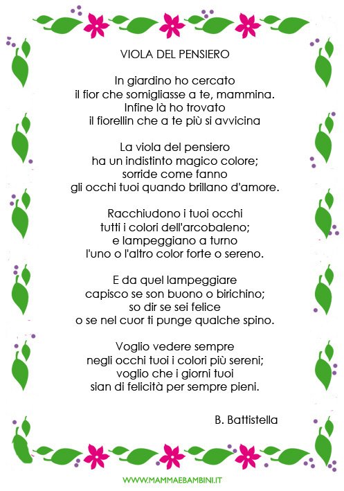 poesia_festa_mamma7 Poesia sulla mamma dal titolo Viola del pensiero