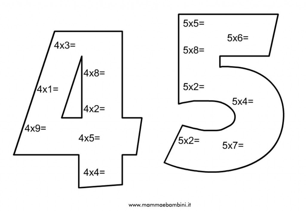 tabelline 4 5