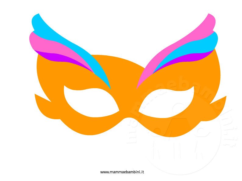 maschera carnevale arancione da ritagliare