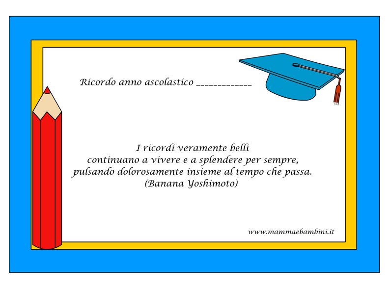 ricordo anno scolastico frase2