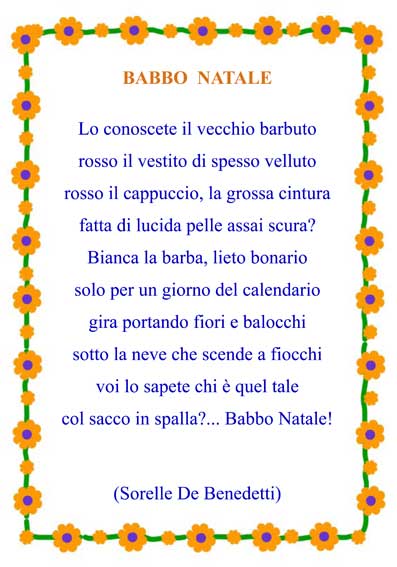 Poesie Di Natale In Italiano.Poesia Natale Da Stampare Con Cornice Mamma E Bambini