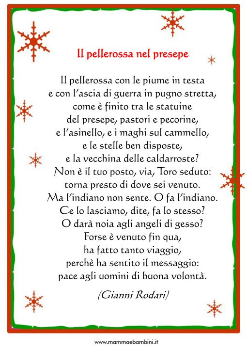 Poesie Di Natale Rodari.Poesia Per Natale Il Pellerossa Nel Presepe Mamma E Bambini