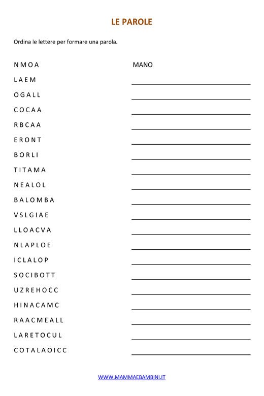 Parole Di 10 Lettere Tutte Diverse Lettere alfabeto con disegni: la L - Mamma e Bambini