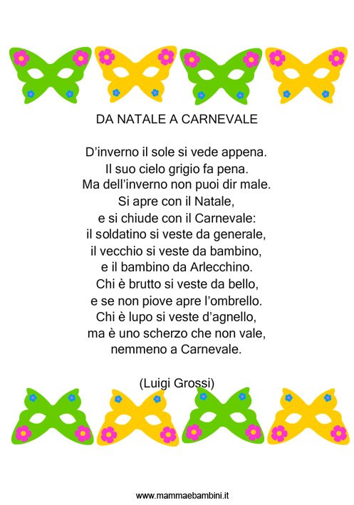 Filastrocche Sul Natale.Poesia Da Natale A Carnevale Mamma E Bambini