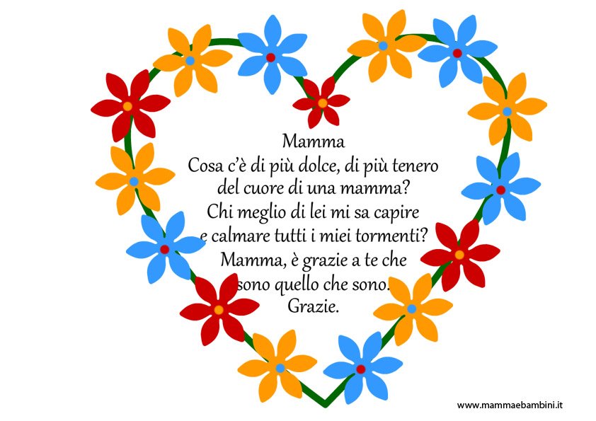 Poesia Mamma dentro un cuore Mamma e Bambini