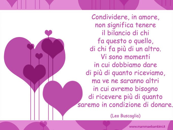 frasi amore sul condividere