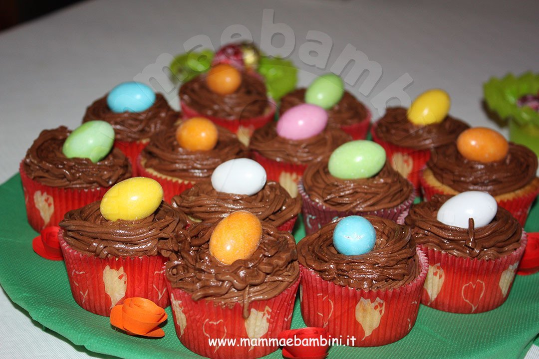 Cupcakes decorati come nidi di uccelli 3 muffin-pasquali-02