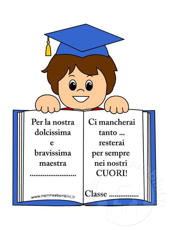 Biglietto fine anno scolastico per le maestre