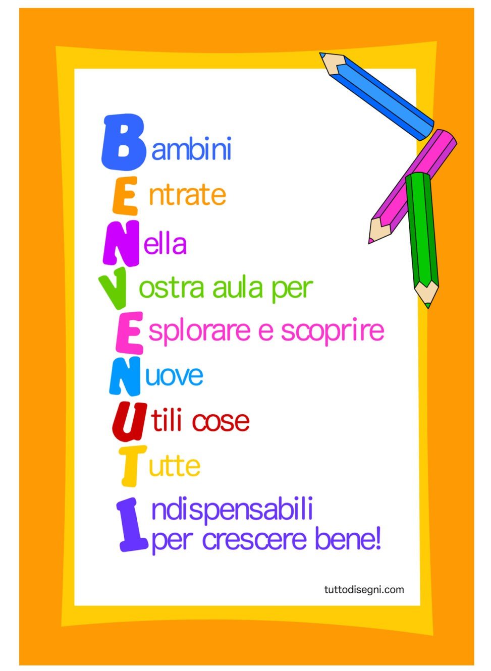 cartellone benvenuti scuola