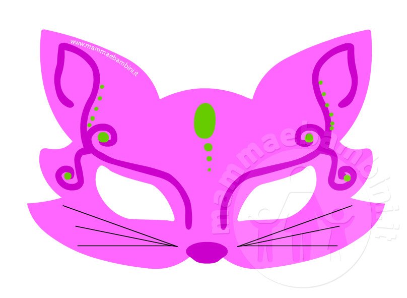 Maschera gatto da stampare per Carnevale 1 Carnevale maschera gatto da stampare