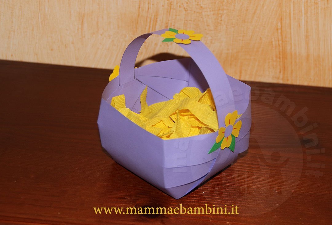 Lavoretti Pasqua cestini di carta 6 cestini di carta per pasqua 06