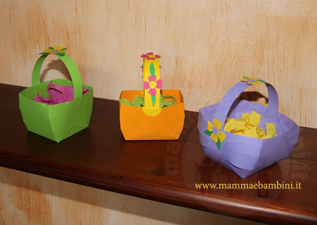Lavoretti Pasqua cestini di carta 9 cestini di carta per pasqua 10