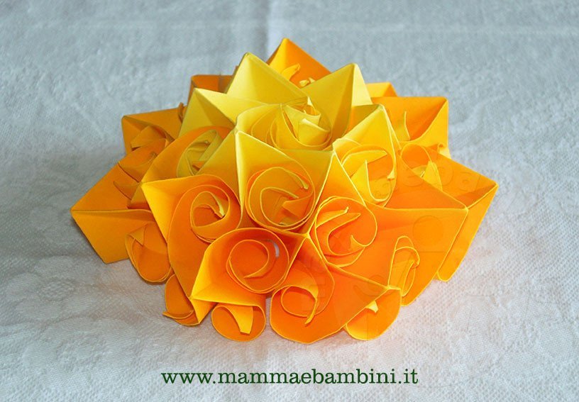 fiore di carta rosa origami 05