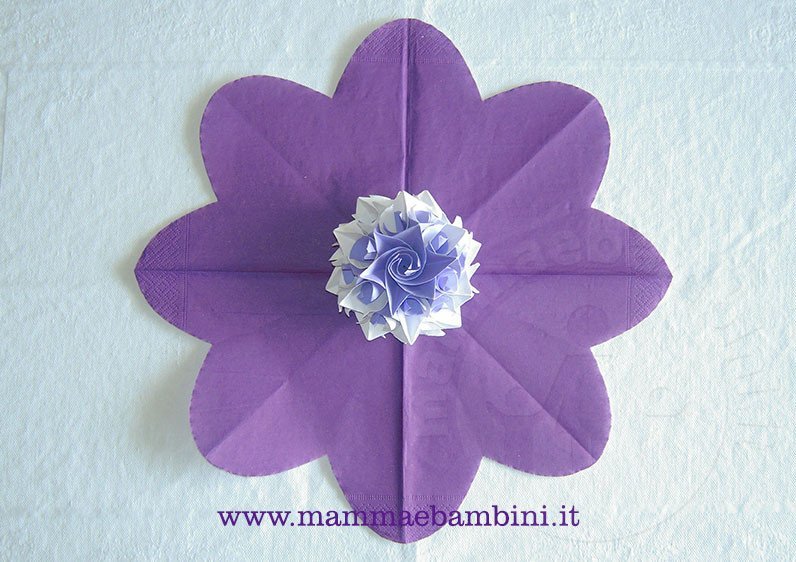 fiore di carta rosa origami 08