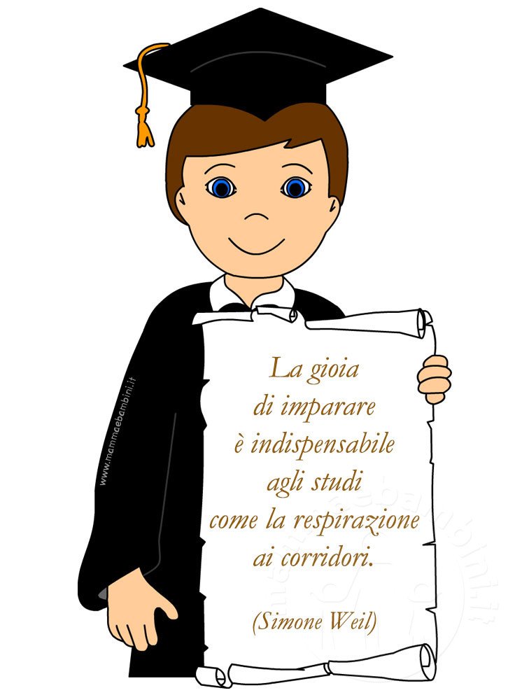 Biglietti fine anno scolastico per bambini 3 aforismi la gioia di studiare