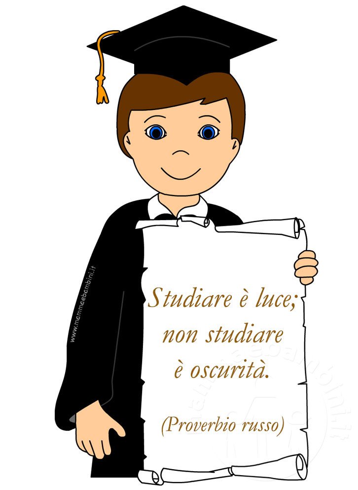 Biglietti fine anno scolastico per bambini 2 frase sullo studiare