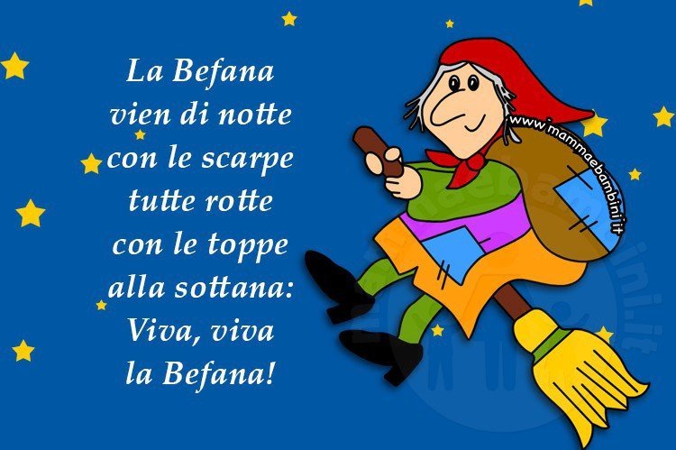 cartolina con frase befana