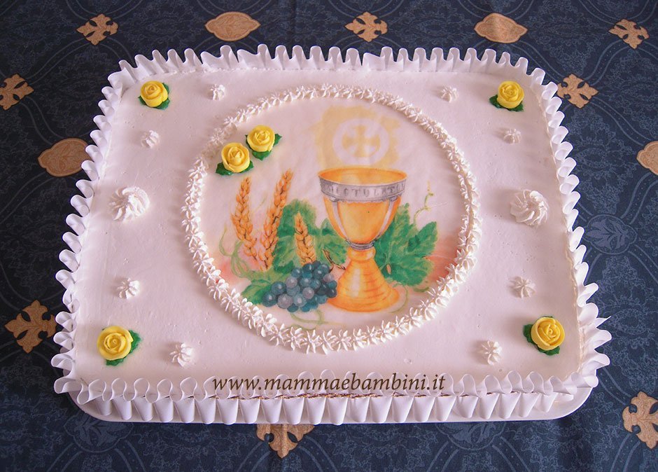 torta alla panna per prima comunione