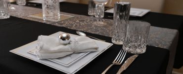 tavola elegante colori nero argento