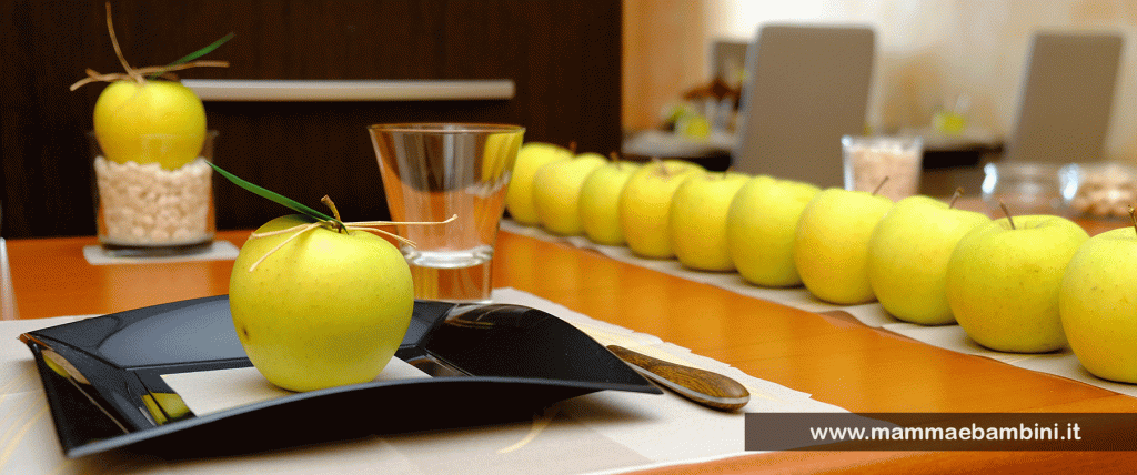 apparecchiare tavola con mele