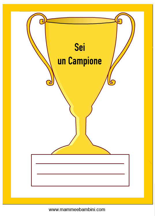 Disegni per bambini: coppa da stampare e colorare