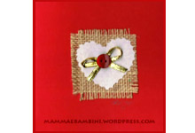 Biglietto con cuore tecnica scrapbooking