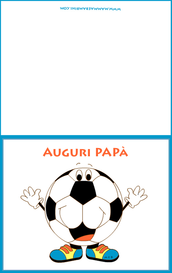 Biglietto auguri per papà con pallone
