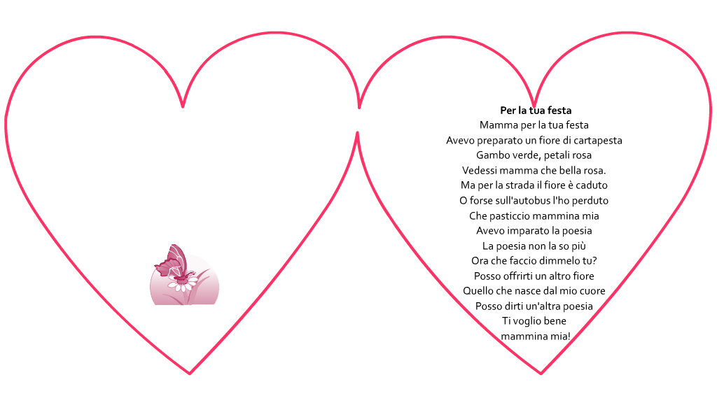 Poesia scritta in un cuore “Per la tua festa”
