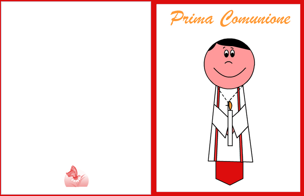 Biglietto auguri Prima Comunione da stampare