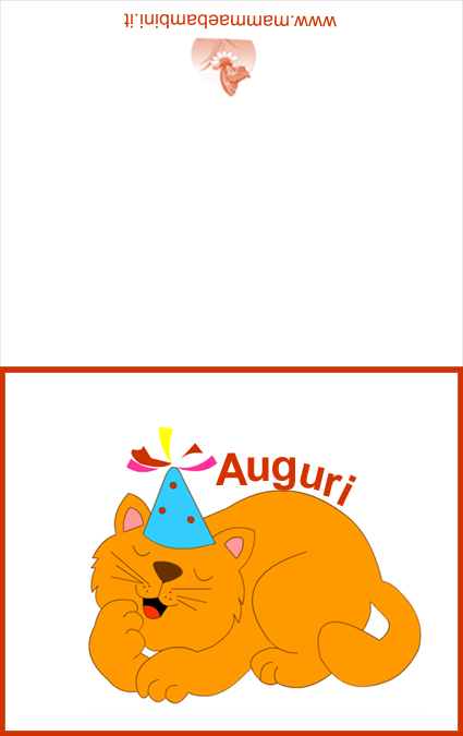 Biglietto auguri compleanno: gatto arancione