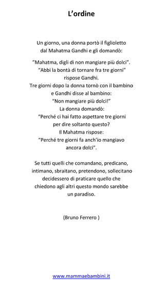 Storie di Bruno Ferrero &quot;L&#39;ordine&quot; - Mamma e Bambini