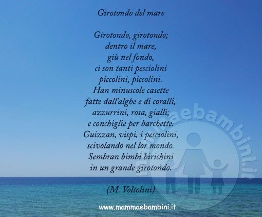 Giro Girotondo Di Natale.Poesia Girotondo Del Mare Mamma E Bambini