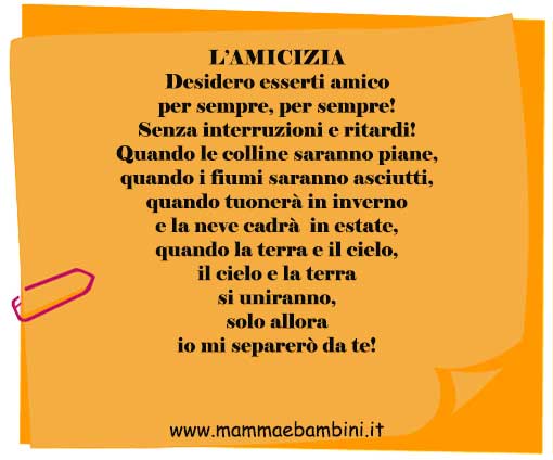 Poesia Sull Amicizia Mamma E Bambini