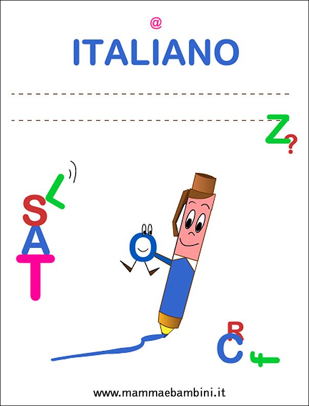Copertine quadernoni per la scuola: italiano 1 copertina italiano1