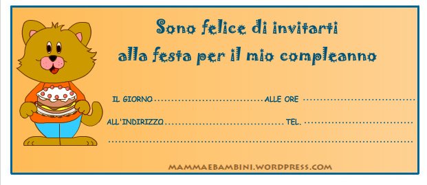 Biglietto invito compleanno:orso con torta 2 invito gatto